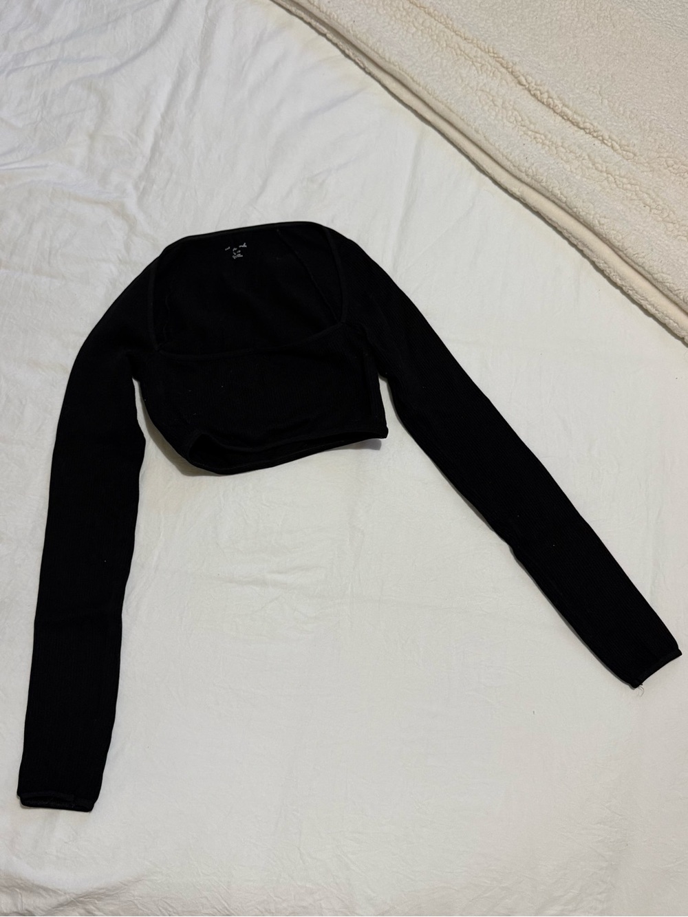 Urban Outfitters Black Long Sleeve Cropped Top
